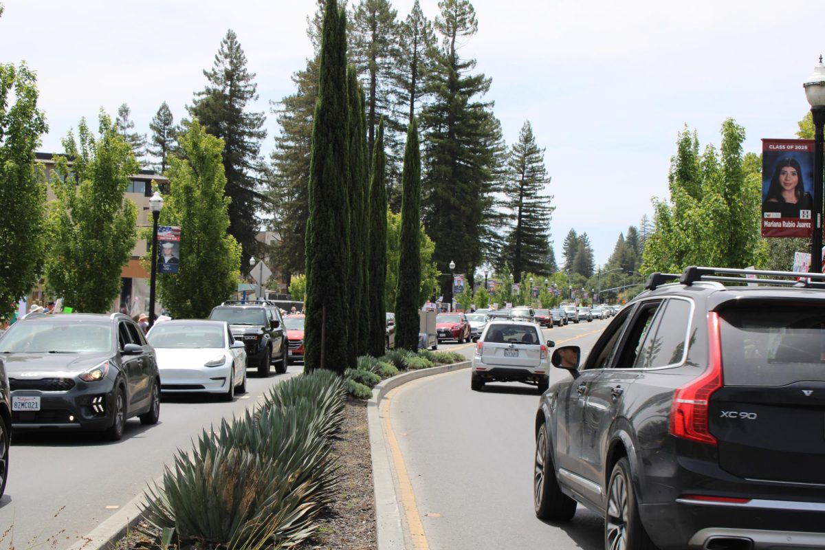 Traffic affected going into downtown Healdsburg during the No Kings Protest Saturday, June 14. 