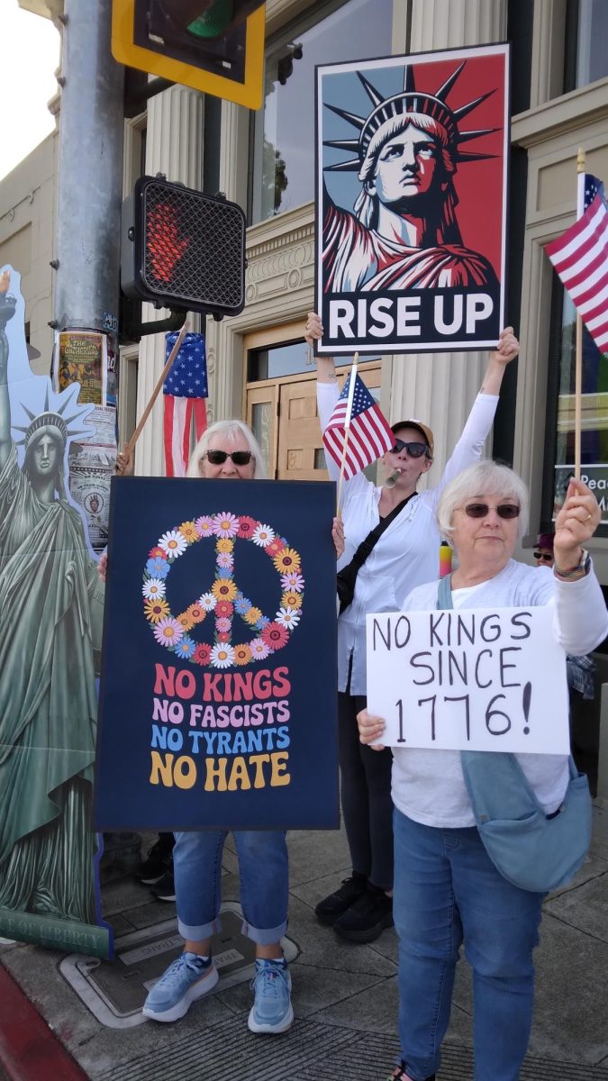 Locals and visitors creatively protested in Sebastopol as part of the No Kings protest in Sebastopol on June 14, 2025. 
