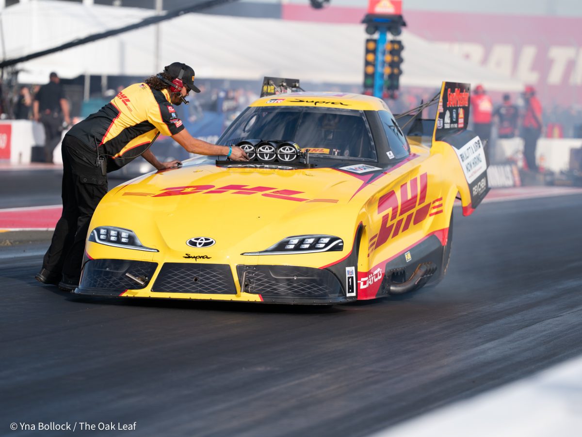 Funny Car driver JR Todd runs Q2 at 8.521 ET at 83.22 mph on day one of the DENSO NHRA Sonoma Nationals on Friday, July 25, 2025 in Sonoma.