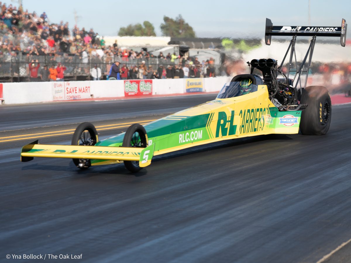 Top Fuel driver Josh Hart runs Q1 at 3.760 at 331.28 mph on day one of the DENSO NHRA Sonoma Nationals on Friday, July 25, 2025 in Sonoma.