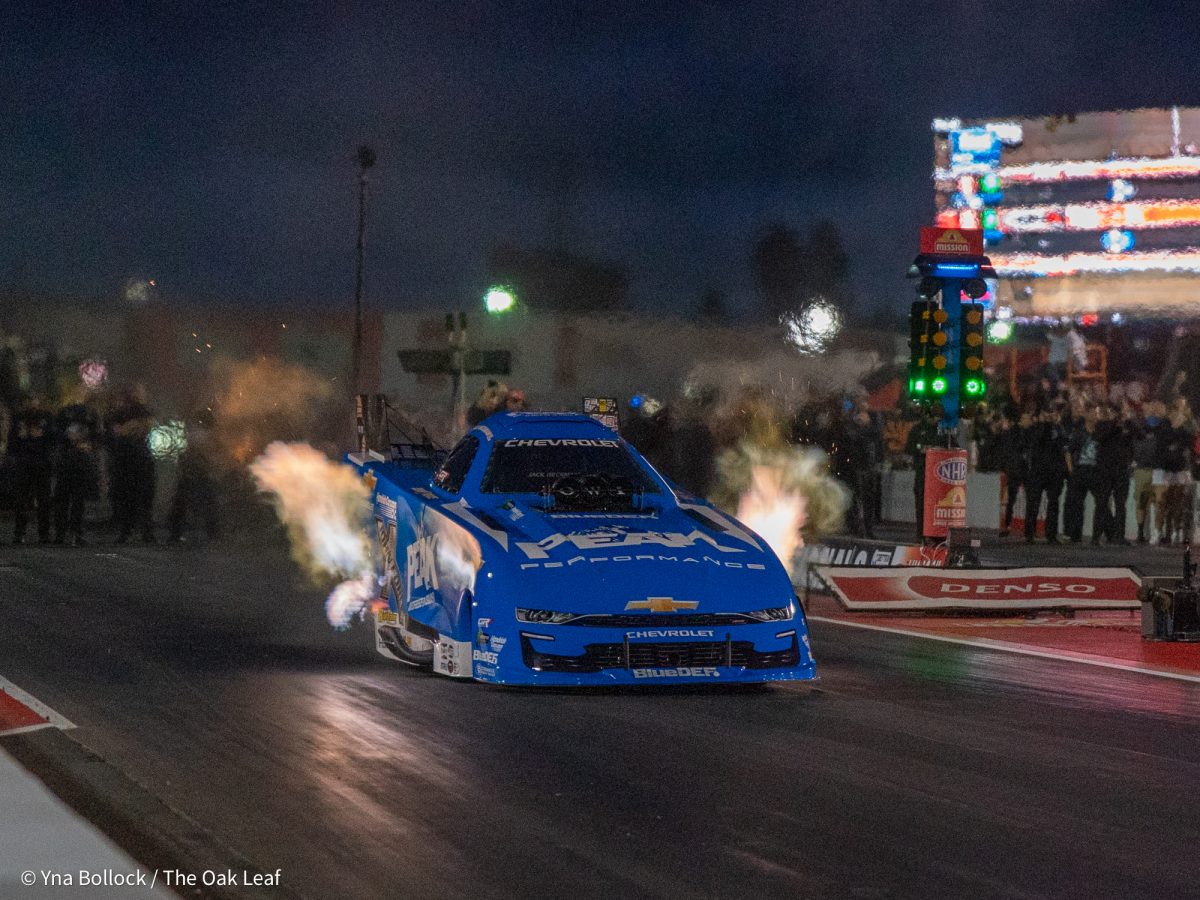 Funny Car driver Jack Beckman had difficulties from the start of Q2, going 8.197 ET at 83.53 and falling to Austin Prock on day one of the DENSO NHRA Sonoma Nationals on Friday, July 25, 2025 in Sonoma.