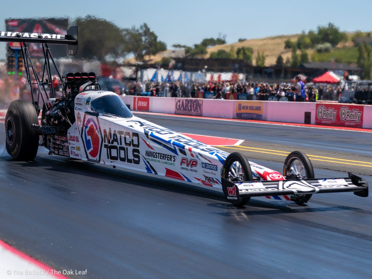 Antron Brown on day two of the DENSO NHRA Sonoma Nationals on Saturday, July 26, 2025 in Sonoma.