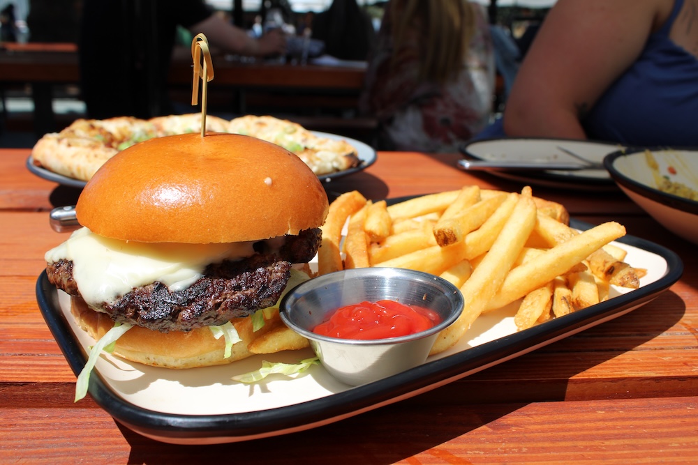 The Waterhawk offers Americana food with a lakeside twist. While its menu is not the most unique in Sonoma County, it does feature some classic options such as the Waterhawk Burger.