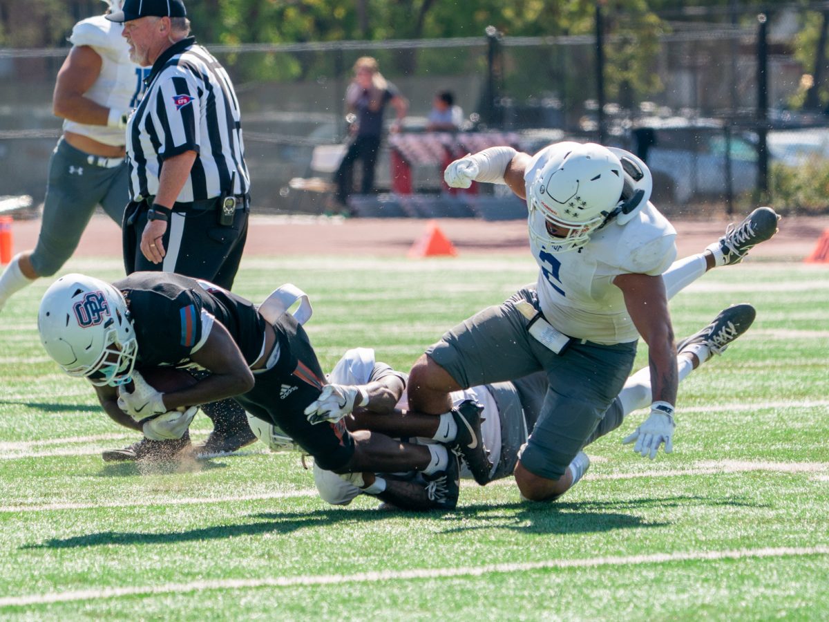 Bear Cubs wide receiver Eli Evans is brought down by the Modesto defense on Saturday, Sept. 6, 2025 in Santa Rosa.
