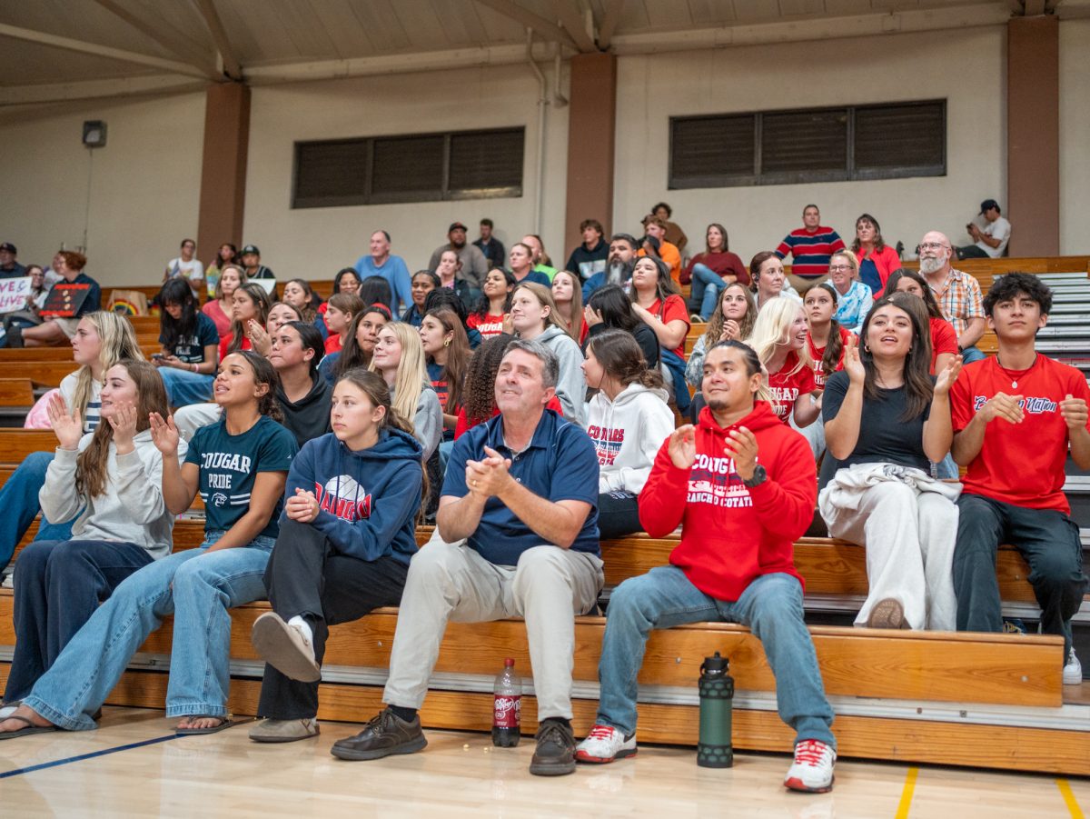 Members of the Rancho Cotate High School volleyball team came to support the SRJC women's volleyball team on Wednesday, Oct. 8 in Haehl Pavilion