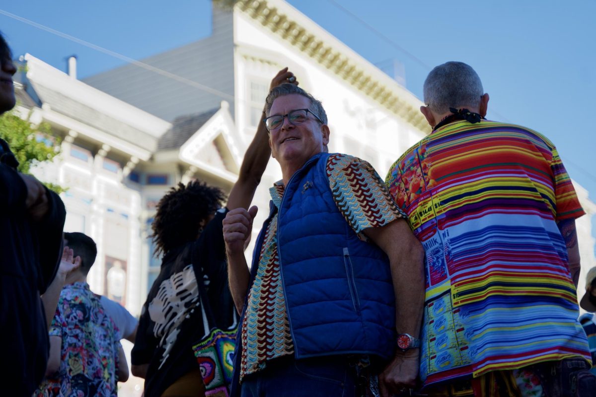 A crowd of Castro Street Fair attendees dance the day away at the Queer AF Stage on Sunday Oct. 5, 2025. 