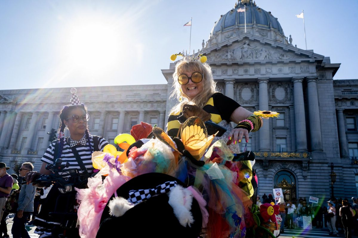 San Francisco protestors marched from the Embarcadero to City Hall in one of the over 2,500 No Kings protests across the nation Saturday, Oct. 18, 2025 in San Francisco, Calif. 
