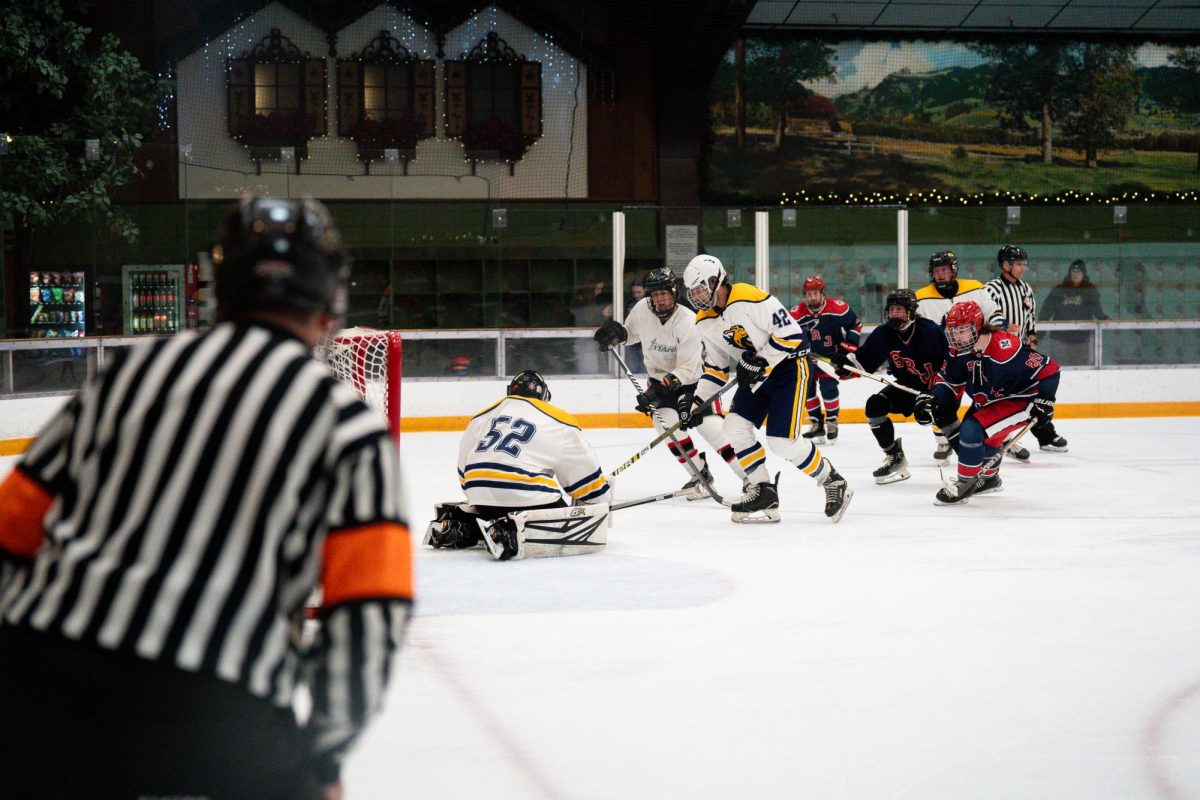 The Santa Rosa Junior College Polar Bears attempt to score a goal against UC Santa Cruz Saturday, Oct. 11, at Snoopy's Home Ice.