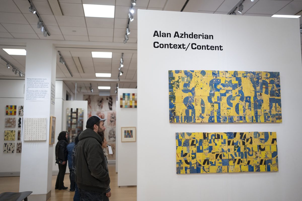 Alan Azhderian's "Context/Content" show features art pieces spanning various mediums, including figure study, assemblage, collage, and mixed media, presented from Oct. 27 to Dec. 4 in the Robert F. Agrella Gallery at Santa Rosa Junior College.