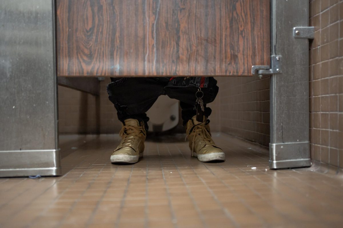 Oak Leaf editor Kevin Terlizzi-Bowes lets loose in the Analy Hall men's bathroom during class Nov. 13, 2025. 