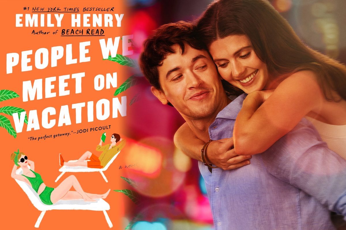 Emily Henry's novel "People We Meet On Vacation" delivers nearly 400 pages of slow-burn romance across a decade of summer trips between Poppy Wright and Alex Nilsen. While the Netflix feature-film adaptation maintains the charm, chemistry, and summer romance, it struggles to offer the aching and longing that the book achieves. (Photos courtesy of Goodreads and Netflix)