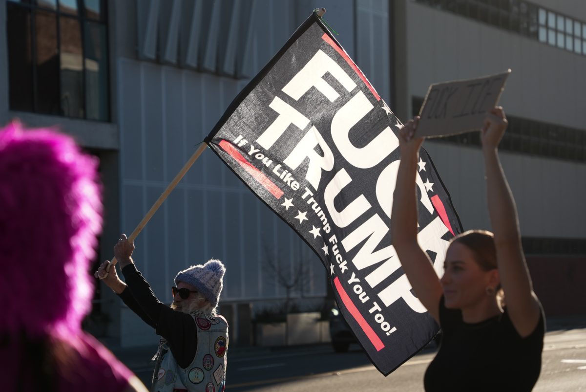 Protesters ages vary from 17 years old to over 70 years old at the Jan. 24 emergency protest after the killing of Alex Pretti at Santa Rosa's Courthouse Square.