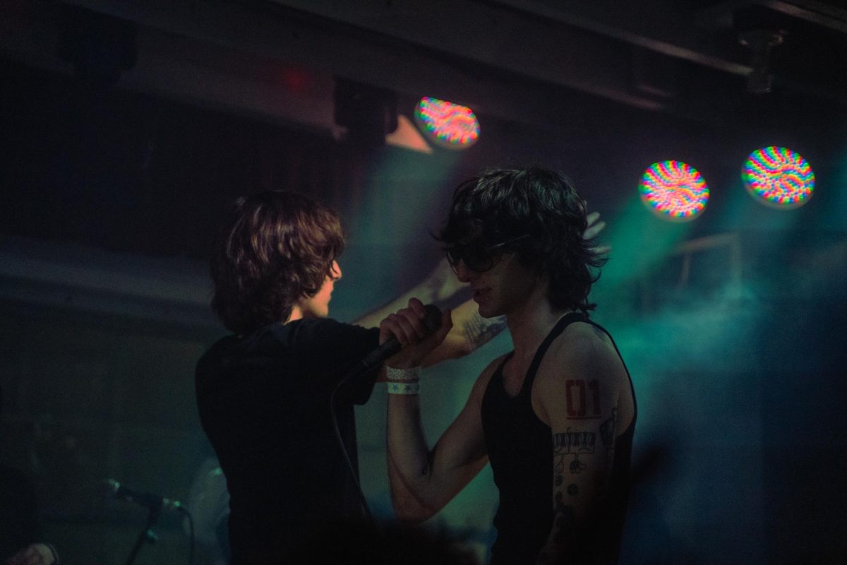 Long-time collaborators Zane Lynchetti (left) and myspacemark (right) finally share the stage for their first headliner show Dec. 4, 2025 at the DNA Lounge in San Francisco.