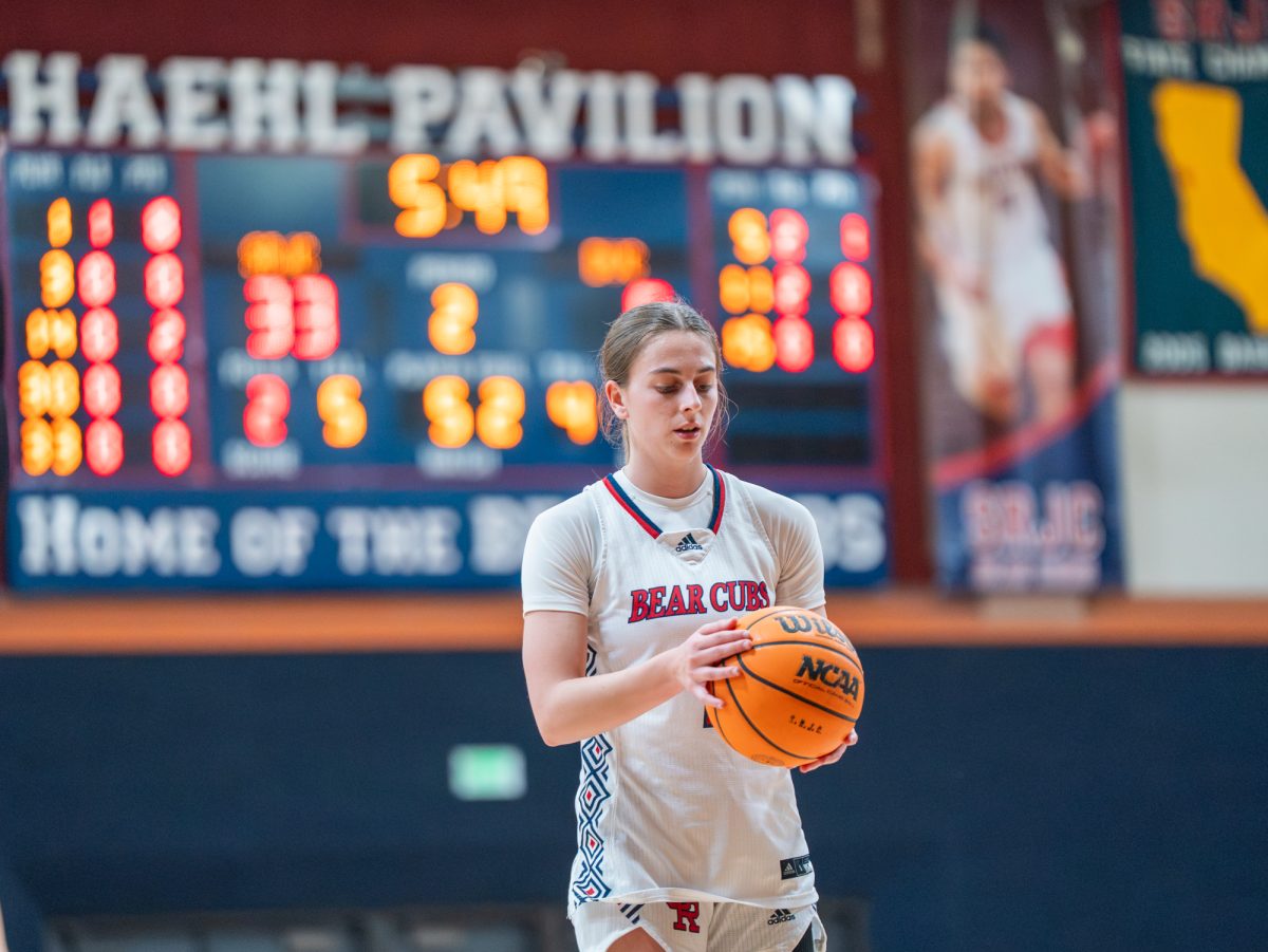 Freshman guard Elle Picard steps up to the line for her free throw against Diablo Valley College on Friday, Jan. 30 at home.