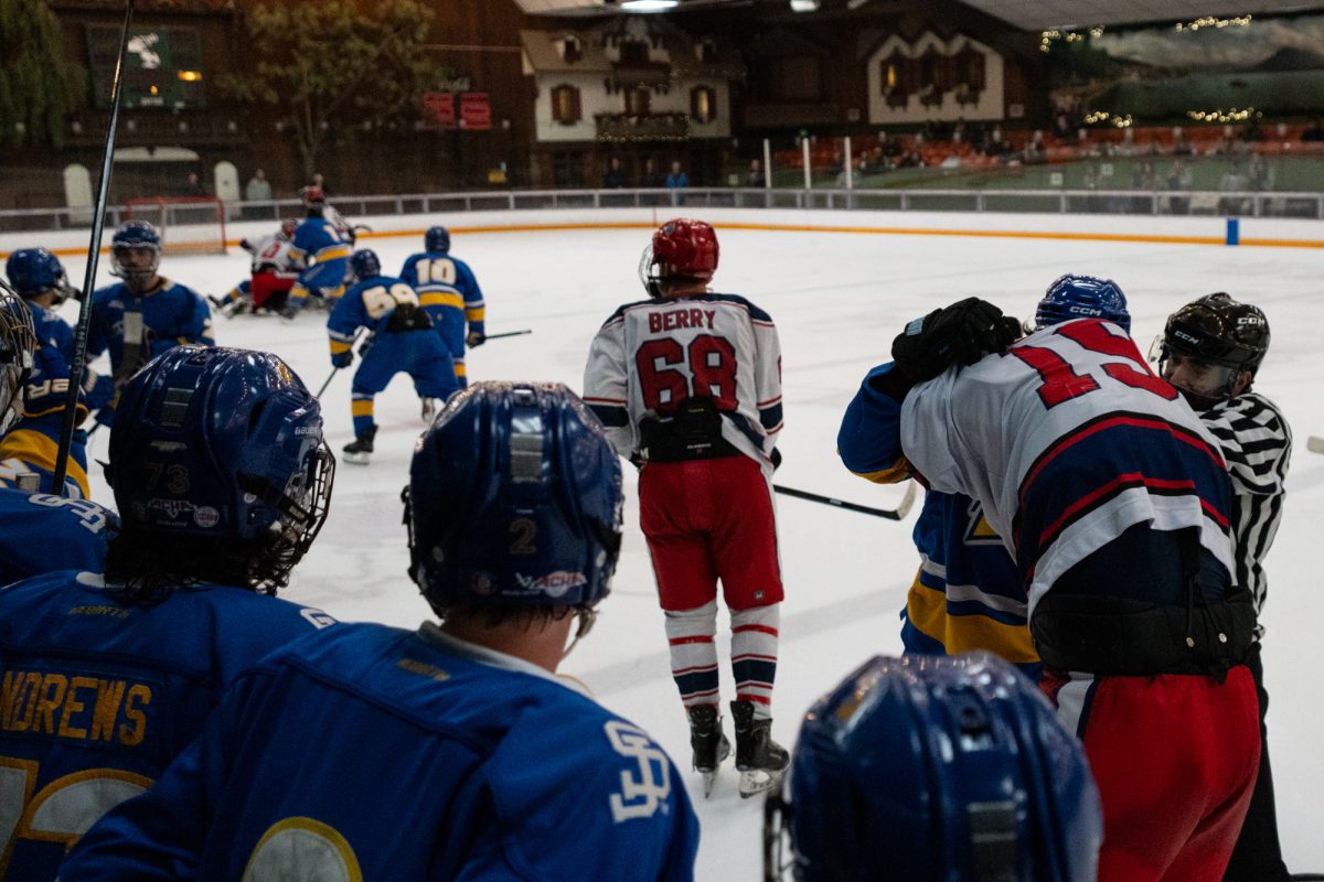 Tensions come to a head in the third period as two fights erupt simultaneously on the ice between the Polar Bears and Spartans at Snoopy's Home Ice Friday, Feb. 20, 2026.