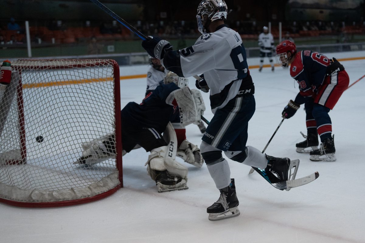 Reno scores their eighth and final goal to polish off a win against the Polar Bears Friday, Feb. 6 at Snoopy's Home Ice.
