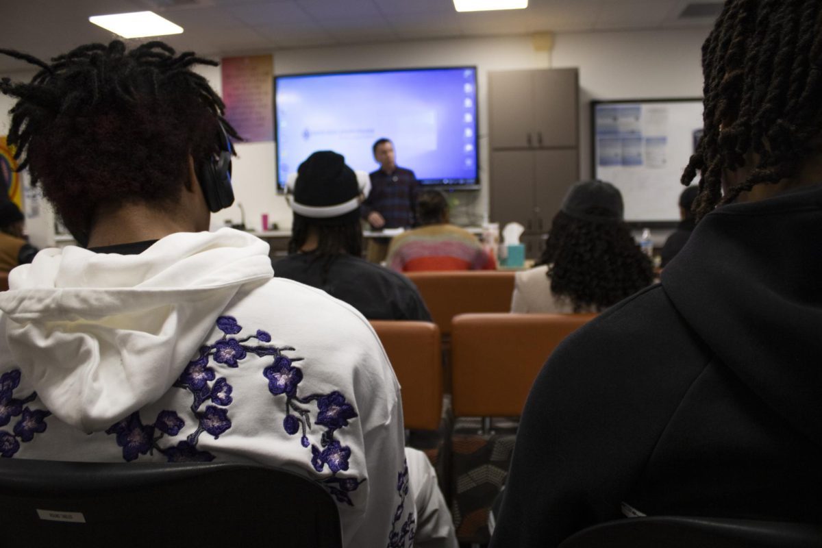 SRJC students attend a speech held by Tom Alter, Ph.D., at the Santa Rosa Intercultural Center, Feb. 11, 2026.