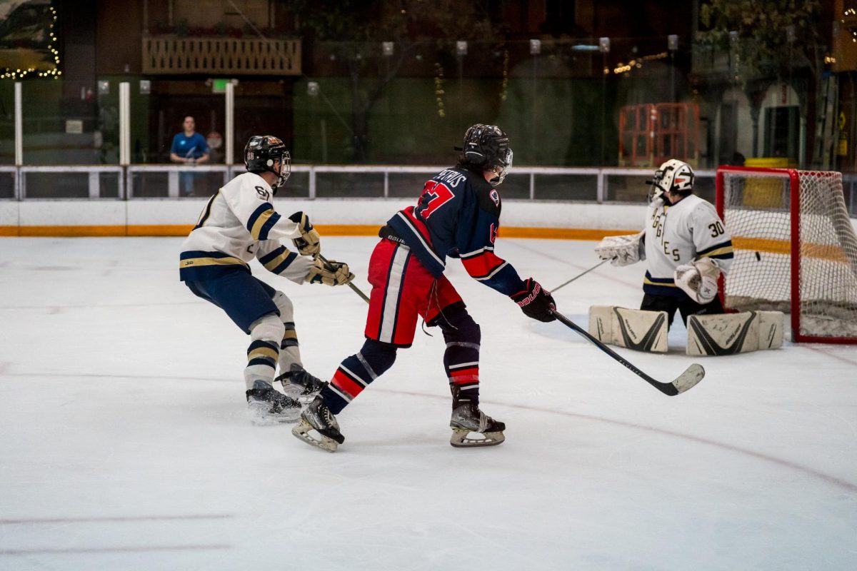 Polar Bears forward Toby Petrus cements SRJC's win against UC Davis with a tie-breaking goal barely a minute into overtime Feb. 21, 2026.