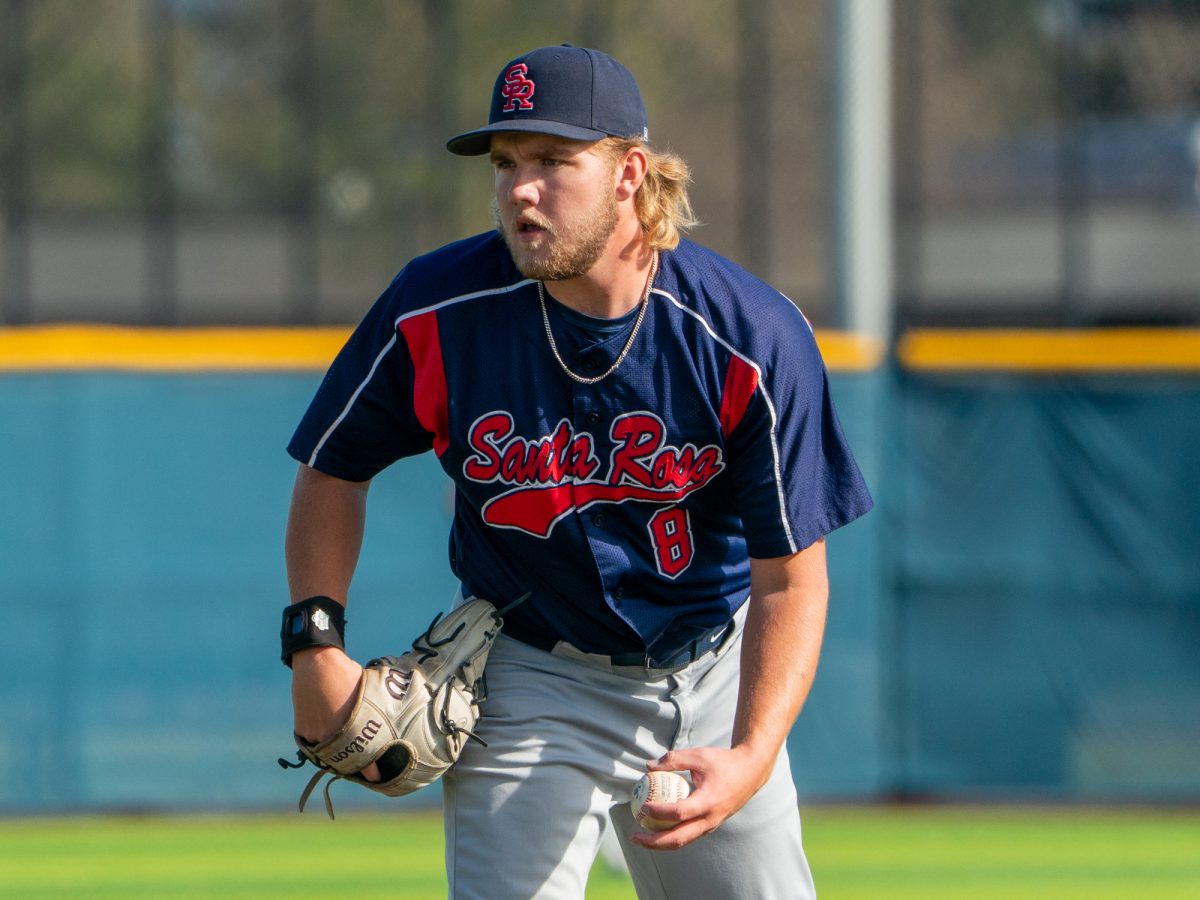 Pitcher Myles Standish (seen here against San Joaquin Delta College on Feb. 13, 2026) struck out 12 batters against San Joaquin Delta in the Bearcubs March victory. 
