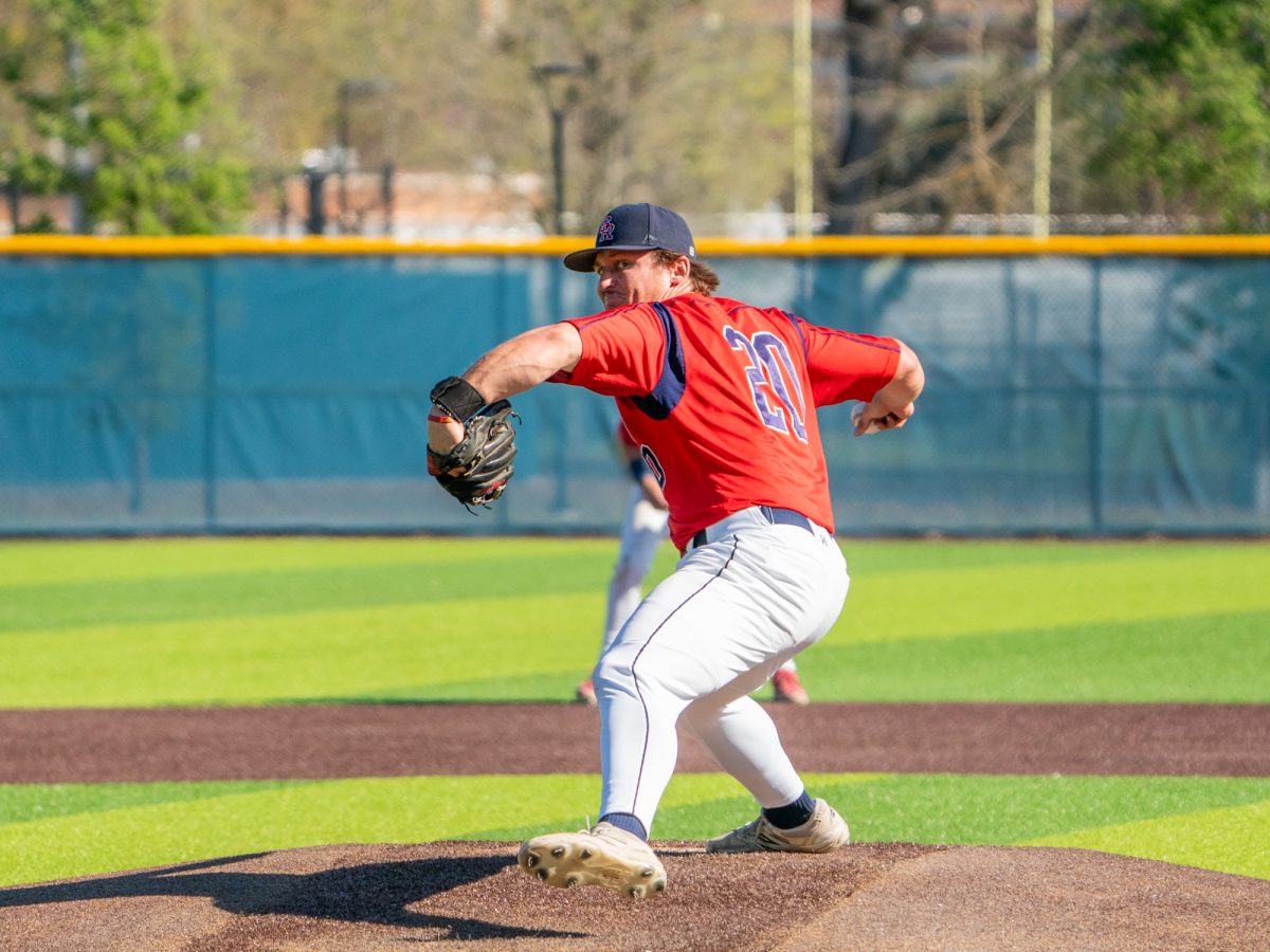 Pitcher Blake Bryson takes over the mound for the Bear Cubs in the top of the ninth against American River College at home on Thursday, March 19, 2026.