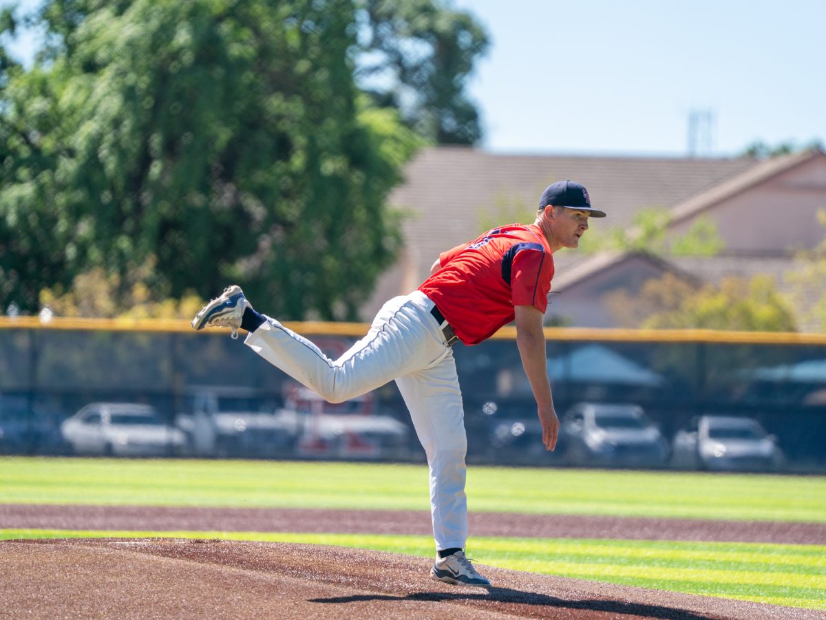 Freshman pitcher Elijah Hackathorn starts for the Bear Cubs in the final game of the series against College of the Sequoias at home on Friday, April 3, 2026.