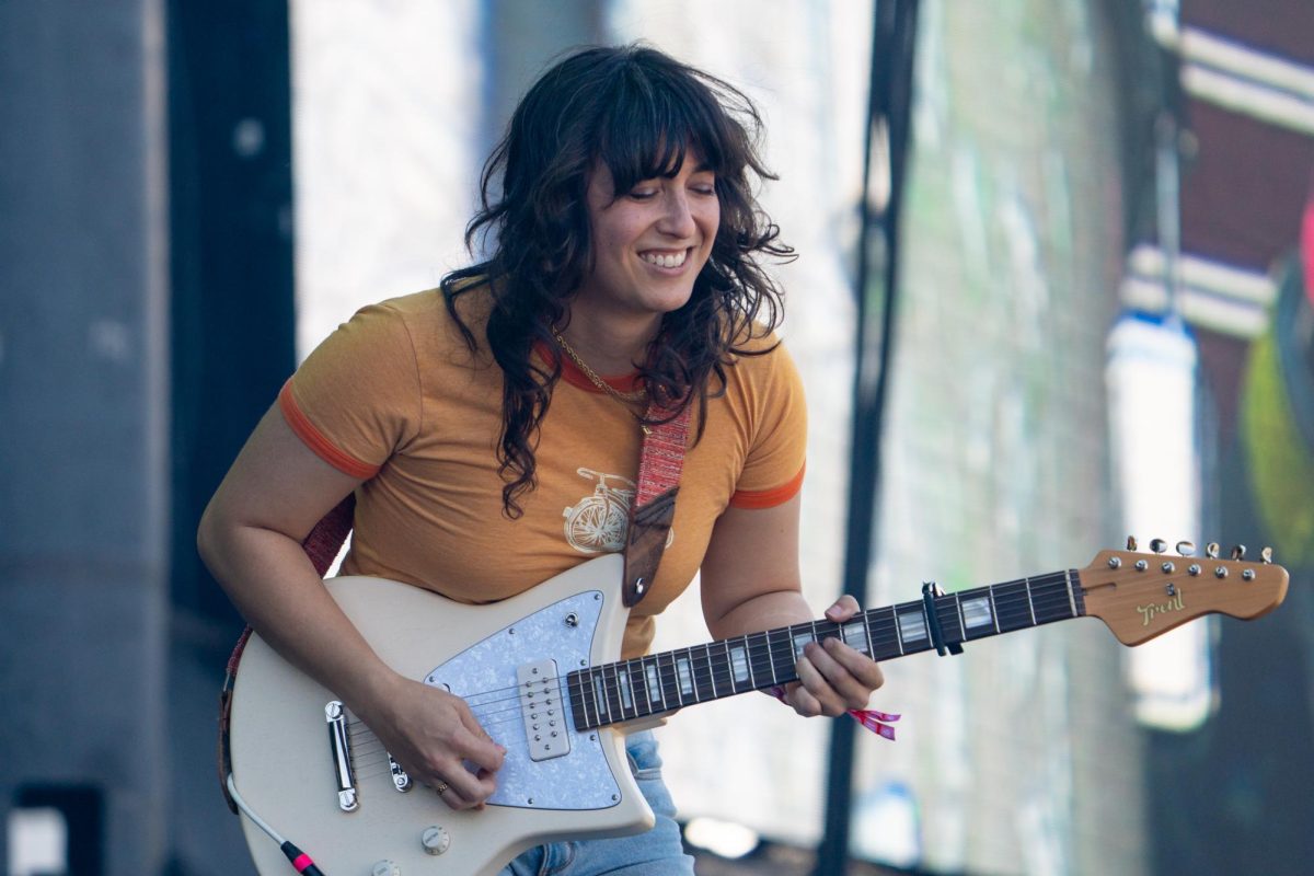 Elizabeth Stokes of The Beths rocks out on the Prudential Health Stage at BottleRock May 22, 2026 in Napa, California.