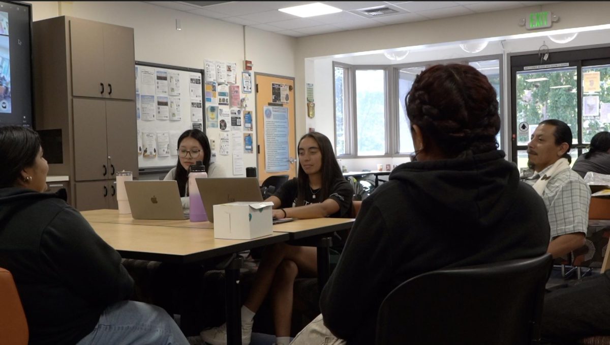 Santa Rosa Junior College MEChA club discusses attending the Sonoma County Truth Act Community Forum to question the Sheriff’s department's involvement with ICE in Sonoma at the Santa Rosa Junior College Intercultural Center, May 7, 2026.  