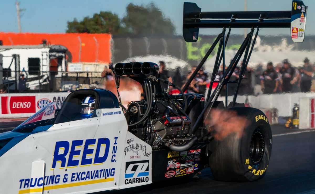 Top Fuel driver Shawn Reed accelerates off the tree, running a 3.714 ET, topping out at 336.49 mph during Q1 of the DENSO NHRA Sonoma Nationals on Friday, July 17, 2026 in Sonoma.